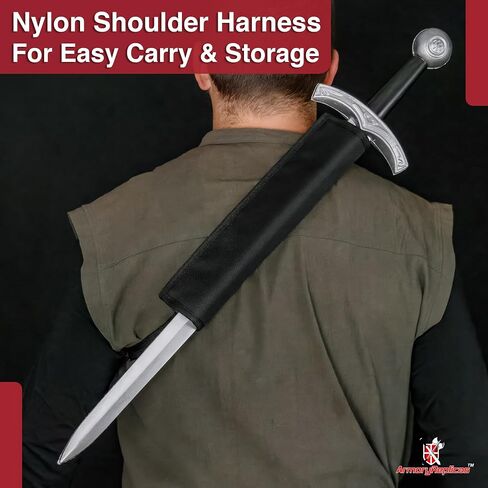 مجموعة سيوف Armory Replicas™ Spherical Pommel Knightly Foam Sword - شفرات إسفنجية عالية الكثافة مرسومة يدويًا مع غمد من النايلون in Saudi Arabia