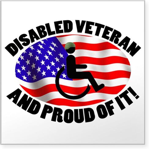 CafePress Proud Disabled Veteran Square Sticker 3 X 3 Square Bumper Sticker Car Decal in Saudi Arabia
