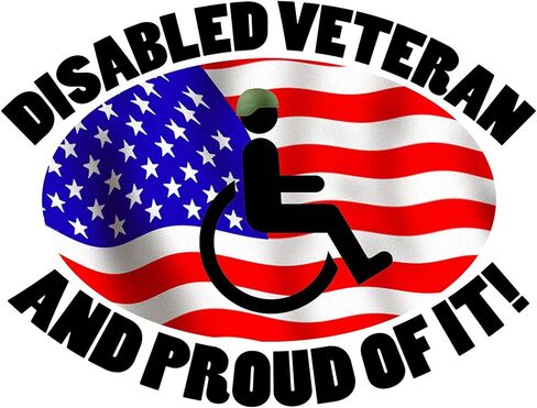 CafePress Proud Disabled Veteran Square Sticker 3 X 3 Square Bumper Sticker Car Decal in Saudi Arabia