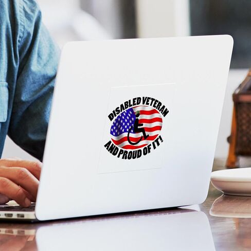 CafePress Proud Disabled Veteran Square Sticker 3 X 3 Square Bumper Sticker Car Decal in Saudi Arabia