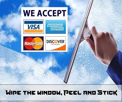 نحن نقبل بطاقات الائتمان AmEx Visa MasterCard Discover الشارات علامة الشعار للمتاجر والشركات (3.5 بوصة × 3.5 بوصة) in Saudi Arabia