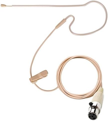 Replacement Single Earset Headworn Microphone for Shure BLX14R/MX53 Wireless Microphone System, Omnidirectional Condenser, Mini ta4f 4 Pins XLR Connector, Tan in Saudi Arabia