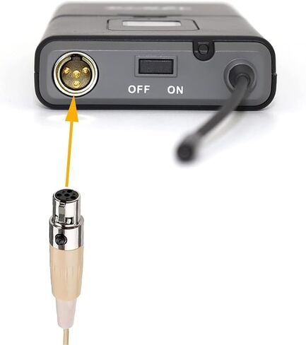 Replacement Single Earset Headworn Microphone for Shure BLX14R/MX53 Wireless Microphone System, Omnidirectional Condenser, Mini ta4f 4 Pins XLR Connector, Tan in Saudi Arabia
