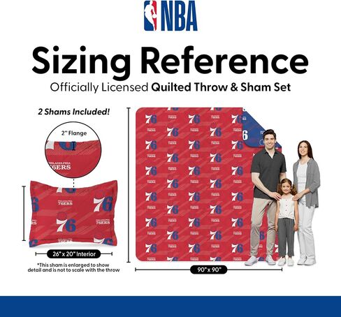 Northwest NBA King Quilted Throw Blanket with 2 Shams, Soft Cozy Bedding, All Seasons, 90 x 90 inches in Saudi Arabia