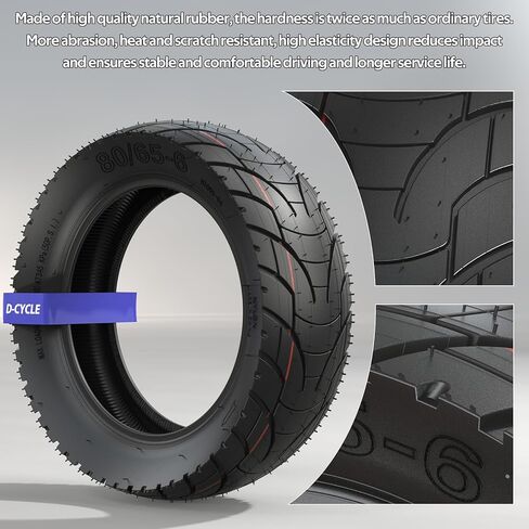 Scooter Tires 10x3 80/65-6 City Road Tire with Inner Tube Motorcycle & Electric Scooter Tires Compatible With Apollo 2022 Explore Kugoo M4 E-Bike 255x80 Tire in Kuwait
