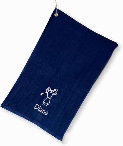 Personalized Women's Golf Bag Towel with Embroidered Name (Navy - Embroidered Name Woman) in Saudi Arabia