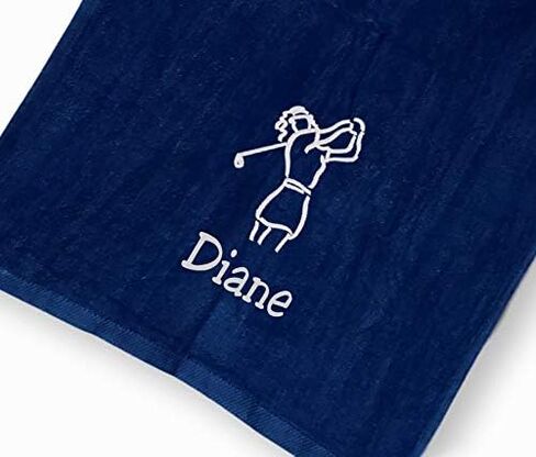 Personalized Women's Golf Bag Towel with Embroidered Name (Navy - Embroidered Name Woman) in Saudi Arabia