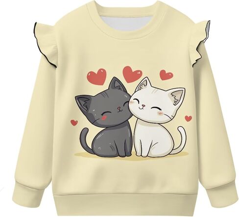 WELLFLYHOM Girls Shirts Top 1-8T Crewneck Long Sleeve Sweatshirt Graphic Drop Shoulder Top for Fall Winter Spring in Saudi Arabia