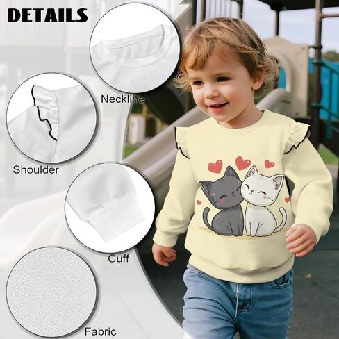 WELLFLYHOM Girls Shirts Top 1-8T Crewneck Long Sleeve Sweatshirt Graphic Drop Shoulder Top for Fall Winter Spring in Saudi Arabia