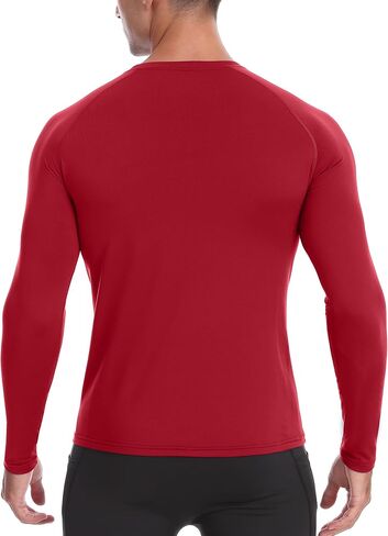 Men's Thermal Compression Shirt, Long Sleeve Fleece Lined Workout Shirts Winter Cold Weather Athletic Base Layer Top in Saudi Arabia