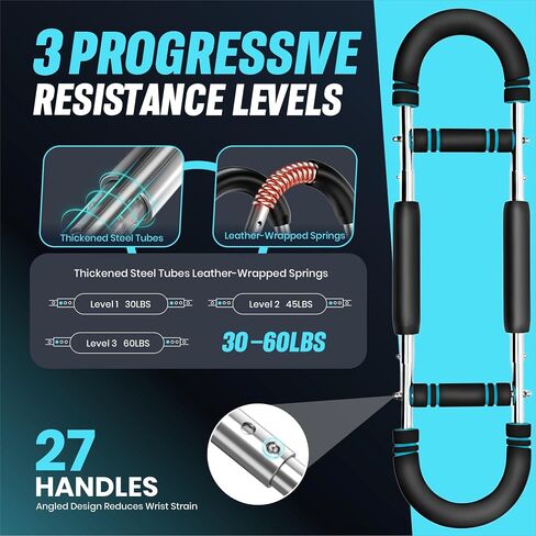 Chest Workout Equipment - Twister Arm Trainer, 30/45/60LB Fitness Equipment, Home Gym Accessories for Men & Women, Forearm Strengthener at Home Workout Equipment in Saudi Arabia
