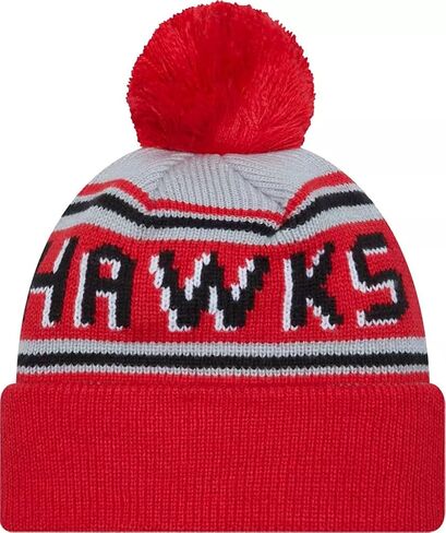 New Era Sport Cuffed Wordmark Cheer Beanie Hat with Pom - NBA Raised Cuff Knit Toque Cap in Saudi Arabia