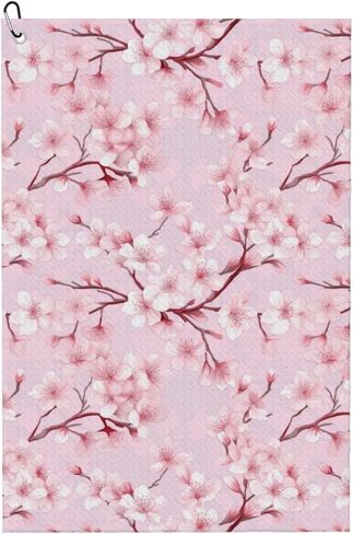 منشفة جولف مموهة من الألياف الدقيقة مع مشبك حلقة تسلق، قطعة قماش تنظيف مضحكة لكرات الجولف والنوادي، هدية للنساء والرجال، ولاعبي الجولف، والأب، والجد، وإكسسوارات الحقائب مقاس 40.64 سم × 60.96 سم - وردي مموه in Kuwait