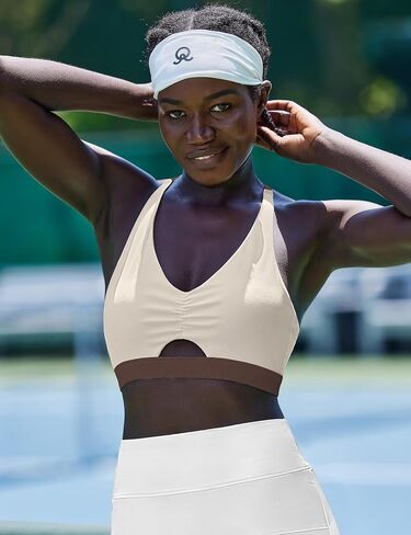 Y Back Sports Bra Padded Racerback Adjustable Straps Ruched V-Neck Low Impact Workout Yoga Top in Saudi Arabia