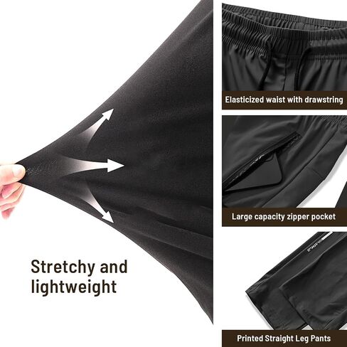 3 Pack Men's Quick Dry Sweatpants for Running, Gym Training - Lightweight Stretch Jogging Pants with Zippered Pockets in Saudi Arabia
