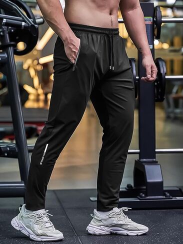 3 Pack Men's Quick Dry Sweatpants for Running, Gym Training - Lightweight Stretch Jogging Pants with Zippered Pockets in Saudi Arabia