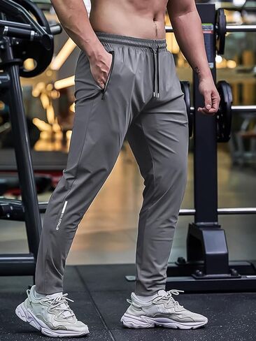 3 Pack Men's Quick Dry Sweatpants for Running, Gym Training - Lightweight Stretch Jogging Pants with Zippered Pockets in Saudi Arabia