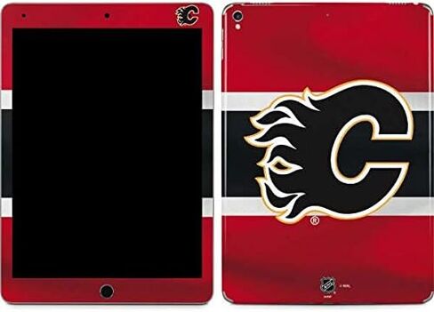 ملصق Skinit للكمبيوتر اللوحي متوافق مع iPad Pro 12.9in (2017) - تصميم جيرسي NHL Calgary Flames المرخص رسميًا in Saudi Arabia