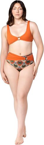 Proto Marin Women's Plunge Bikini Top – Seamless O-Ring Design, Eco-Friendly Spanish Orange Swimwear in Saudi Arabia