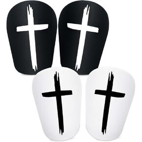 2 Pairs Mini Soccer Shin Guards for Kids Youth & Adults - Ultra Lightweight Small Shin Pads, Comfortable Fit for Football, Indoor Soccer, Training (3.95" x 2.48") in Kuwait