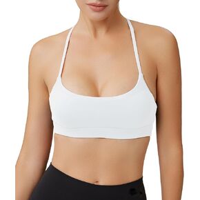 حمالة صدر رياضية للسيدات بأشرطة سباغيتي ملونة وحمالات صدر - رقبة مربعة وظهر متقاطع للتمرين، قطع علوية قصيرة مبطنة in Kuwait