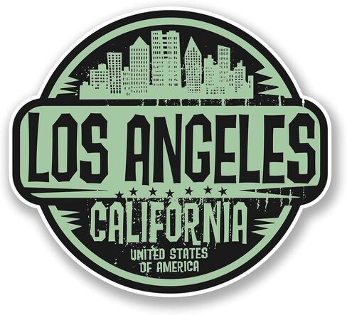 Los Angeles California USA Vinyl Sticker Decal Laptop Car Bumper Sticker Travel Luggage Car Sign Fun 5" in Saudi Arabia