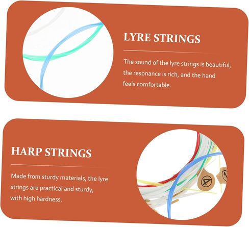 Kisangel 15pcs Lyre Harp String Replacement Durable Strings for Musical Instruments for Beginners and Professionals Rich Resonance Comfortable Feel in Saudi Arabia