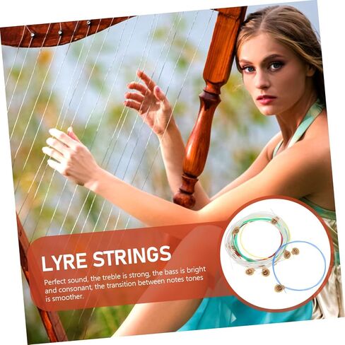 Kisangel 15pcs Lyre Harp String Replacement Durable Strings for Musical Instruments for Beginners and Professionals Rich Resonance Comfortable Feel in Saudi Arabia