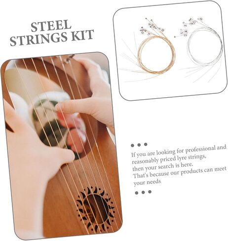 Kisangel 16-Piece Steel Lyre String Replacement Set Sturdy Lyre Strings for Musical Instruments Compatible Harp and Accessories in Saudi Arabia
