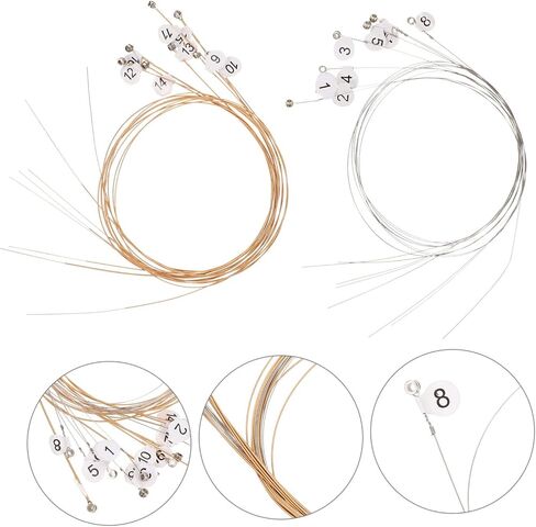 Kisangel 16-Piece Steel Lyre String Replacement Set Sturdy Lyre Strings for Musical Instruments Compatible Harp and Accessories in Saudi Arabia