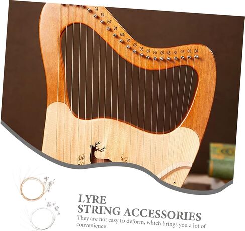 Kisangel 16-Piece Steel Lyre String Replacement Set Sturdy Lyre Strings for Musical Instruments Compatible Harp and Accessories in Saudi Arabia