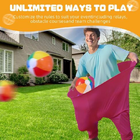 مجموعات ألعاب Granny Pants Yard (قطعتان)، ألعاب Granny Pants في الهواء الطلق للبالغين والعائلة، ألعاب يوم الحفلات مع 12 كرة نطاطة، المزيد من الكرات للشاطئ في الفناء الخلفي in Saudi Arabia