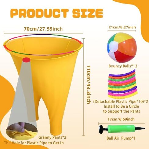 مجموعات ألعاب Granny Pants Yard (قطعتان)، ألعاب Granny Pants في الهواء الطلق للبالغين والعائلة، ألعاب يوم الحفلات مع 12 كرة نطاطة، المزيد من الكرات للشاطئ في الفناء الخلفي in Saudi Arabia