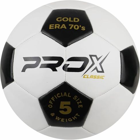PRO X Classic Soccer Ball, Adult, Youth & Kids Soccer Ball Size 5 & Size 4, Suitable for Indoor and Outdoor Games, Kids Football for Soccer Training Equipment, with Free Soccer Net in Kuwait