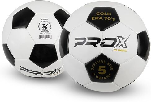 PRO X Classic Soccer Ball, Adult, Youth & Kids Soccer Ball Size 5 & Size 4, Suitable for Indoor and Outdoor Games, Kids Football for Soccer Training Equipment, with Free Soccer Net in Kuwait