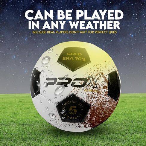 PRO X Classic Soccer Ball, Adult, Youth & Kids Soccer Ball Size 5 & Size 4, Suitable for Indoor and Outdoor Games, Kids Football for Soccer Training Equipment, with Free Soccer Net in Kuwait