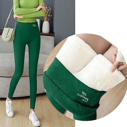 Yes I'm Still Cold-Me 24:7 Fleece Lined Leggings for Women High Waist Thermal Tights Casual Slim Warm Winter Trousers in Saudi Arabia
