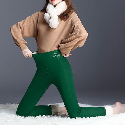 Yes I'm Still Cold-Me 24:7 Fleece Lined Leggings for Women High Waist Thermal Tights Casual Slim Warm Winter Trousers in Saudi Arabia