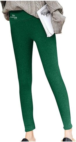 Yes I'm Still Cold-Me 24:7 Fleece Lined Leggings for Women High Waist Thermal Tights Casual Slim Warm Winter Trousers in Saudi Arabia
