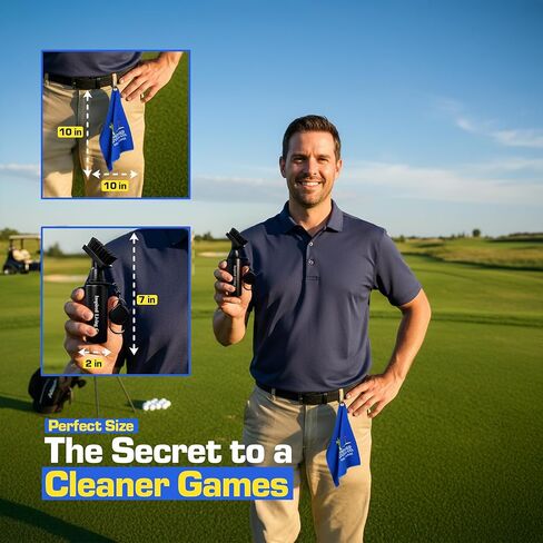 مجموعة أدوات تنظيف نادي الجولف من إنسبايرد ليفينج - فرشاة نادي الجولف الممتازة مع منظف الأخدود ومنشفة الجولف المصنوعة من الألياف الدقيقة - مجموعة تنظيف نادي الجولف للرجال - أداة فرشاة الجولف الأساسية وهدية الجولف للاعبي الجولف in Kuwait