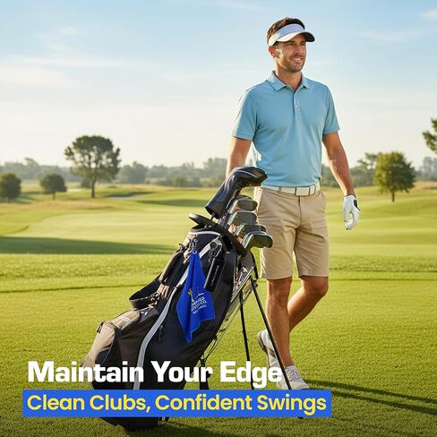 مجموعة أدوات تنظيف نادي الجولف من إنسبايرد ليفينج - فرشاة نادي الجولف الممتازة مع منظف الأخدود ومنشفة الجولف المصنوعة من الألياف الدقيقة - مجموعة تنظيف نادي الجولف للرجال - أداة فرشاة الجولف الأساسية وهدية الجولف للاعبي الجولف in Kuwait