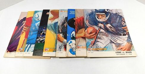 الكثير من (9) برامج مختلفة لكرة القدم في ديترويت لايونز NFL لعام 1966 DA065816 - برامج NFL in Saudi Arabia