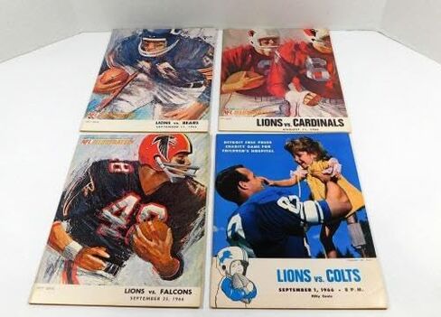 الكثير من (9) برامج مختلفة لكرة القدم في ديترويت لايونز NFL لعام 1966 DA065816 - برامج NFL in Saudi Arabia