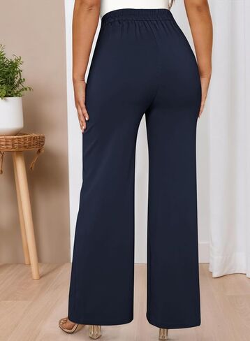 Pink Queen Womens Crossover Dressy Pants Business Casual Work Pants High Waist Pull On Trousers Office Slack in Saudi Arabia