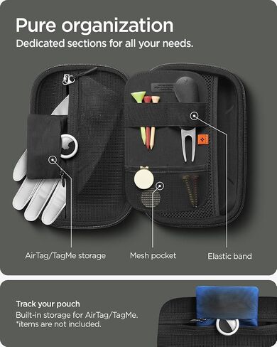 Spigen Golf Essentials Organizer Pouch - Golf Accessories/Valuables Holder and Case Fits Balls, Tees, Markers, Gloves in Saudi Arabia