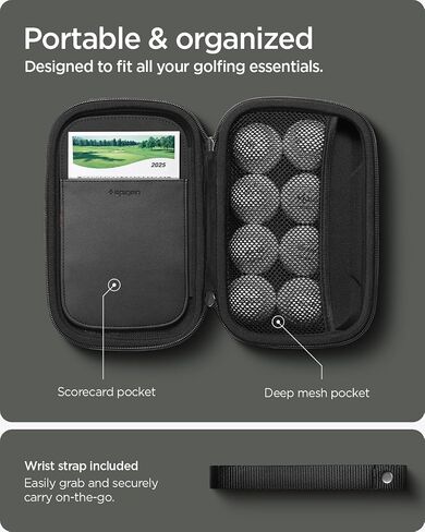 Spigen Golf Essentials Organizer Pouch - Golf Accessories/Valuables Holder and Case Fits Balls, Tees, Markers, Gloves in Saudi Arabia
