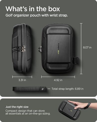 Spigen Golf Essentials Organizer Pouch - Golf Accessories/Valuables Holder and Case Fits Balls, Tees, Markers, Gloves in Saudi Arabia