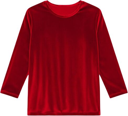Women Velvet Long Sleeve Tunic Tops Crewneck 3/4 Sleeve Trendy Velour Pullover Tops Party Shirts Vintage Sweatshirt in Saudi Arabia