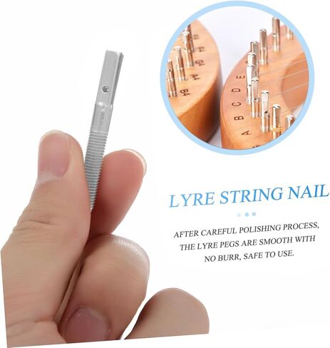 Kisangel 1set Lyre Harp Accessories Chrome Lyre Pegs Stringed Instrument Tuning Pins for Harp in Saudi Arabia