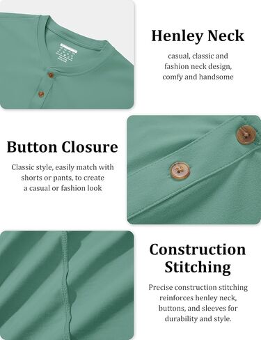 MAGCOMSEN Men's Henley Shirts Long Sleeve Button Shirts Moisture Wicking Tees Casual Basic Solid Pullover Shirt in Saudi Arabia